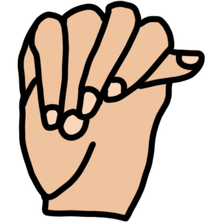 a pale hand showing the Steinberg sign, which is a thumb poking out the other end of a closed fist.